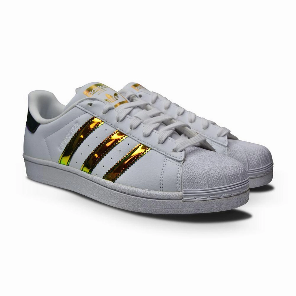 Juniors Adidas Superstar J - CP9837 - White Gold travel mode Shop Quick