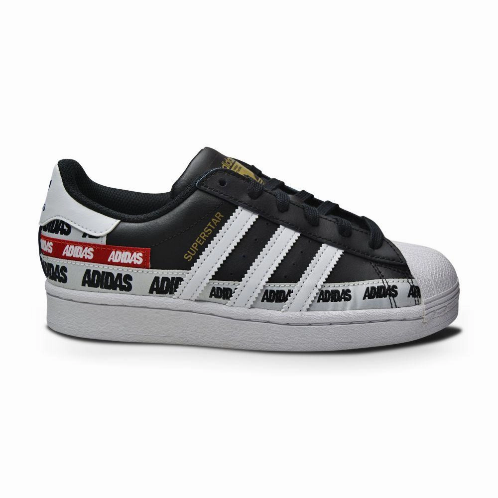 Tunnel Walk Juniors Adidas Superstar J - FX5872 - Black Superstar Taping