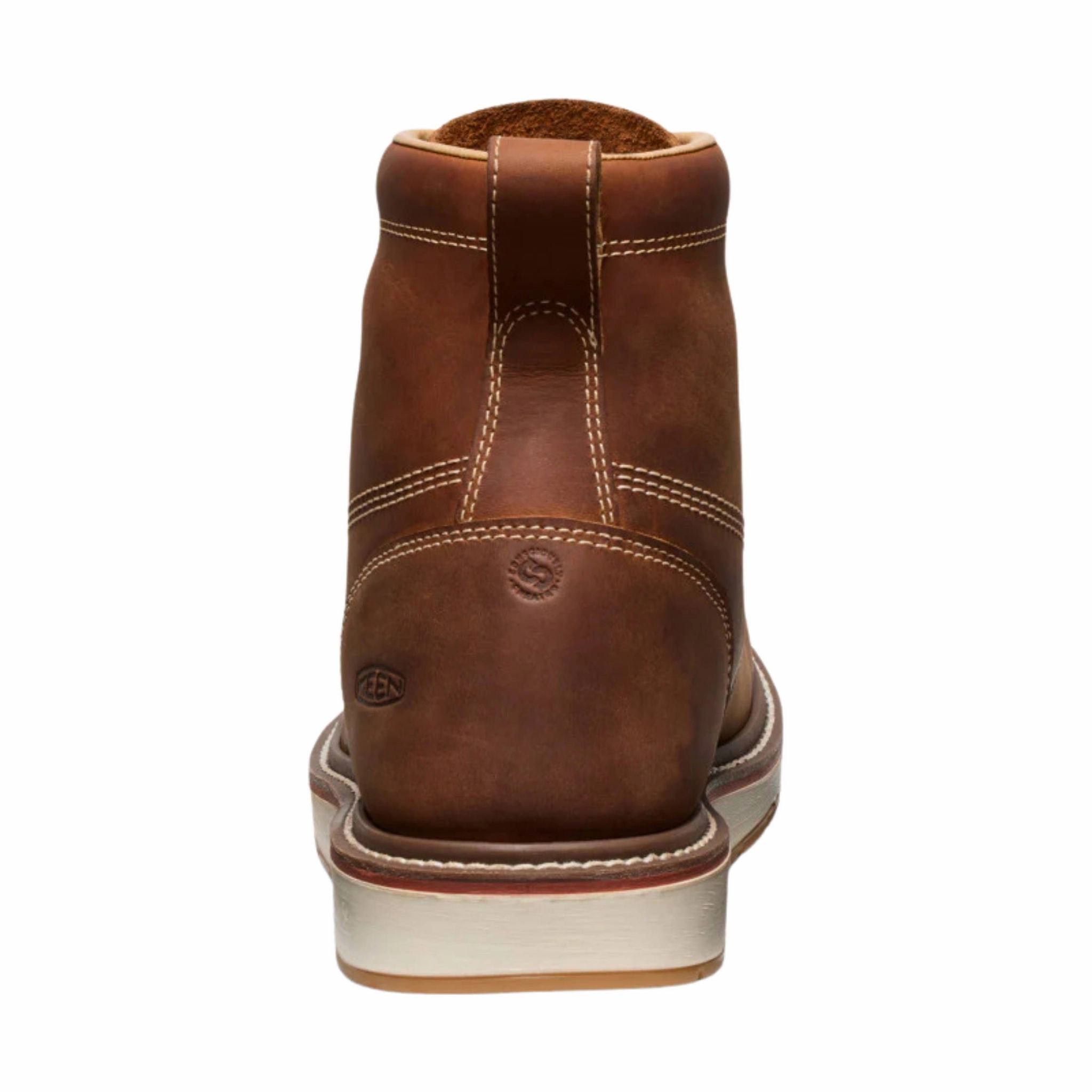 KEEN Utility Men's Liberty 6 Inch Soft Toe Work Boots - Leather Brown/Birch Flexible Ankle Support