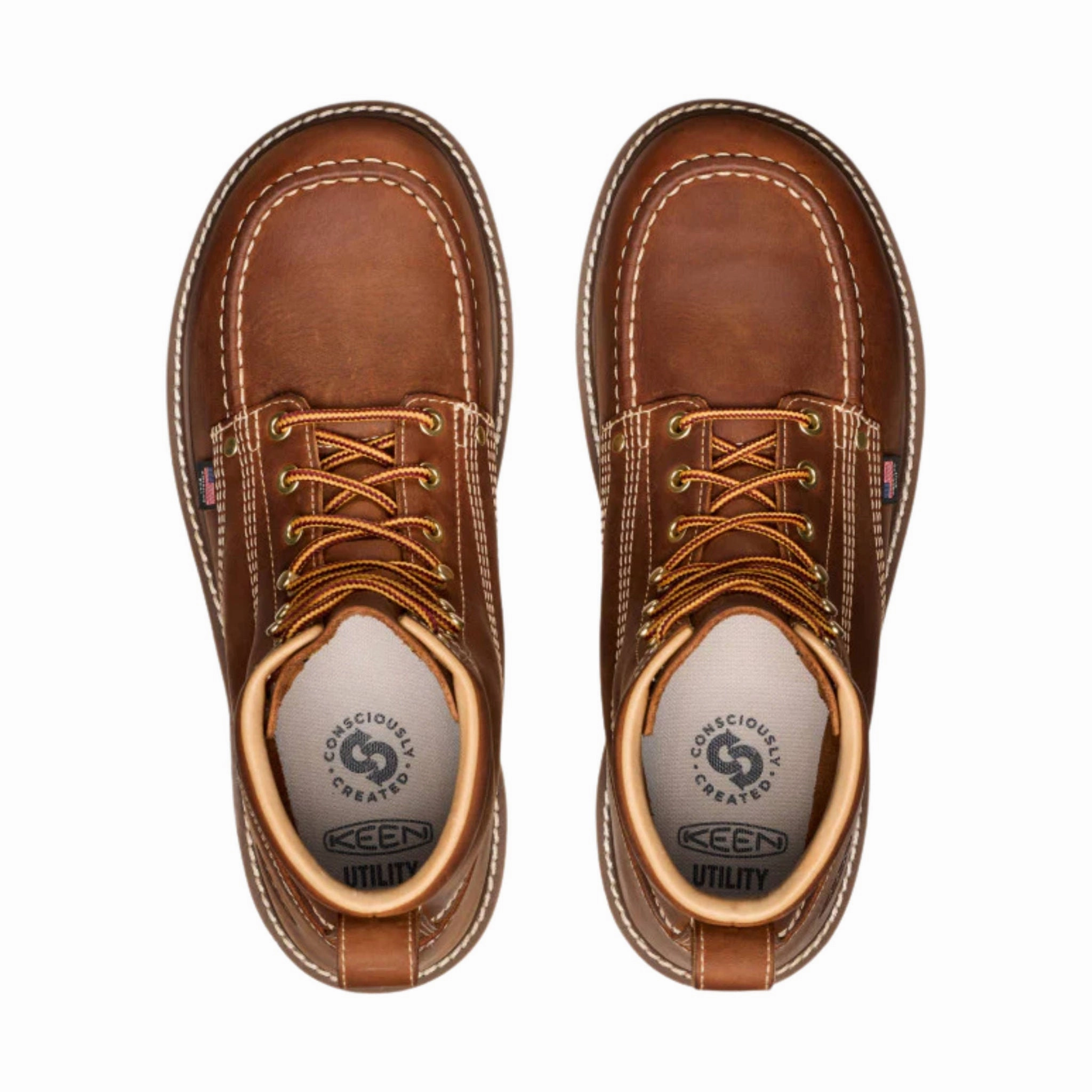 Odor Resistant Climber KEEN Utility Men's Liberty 6 Inch Soft Toe Work Boots - Leather Brown/Birch