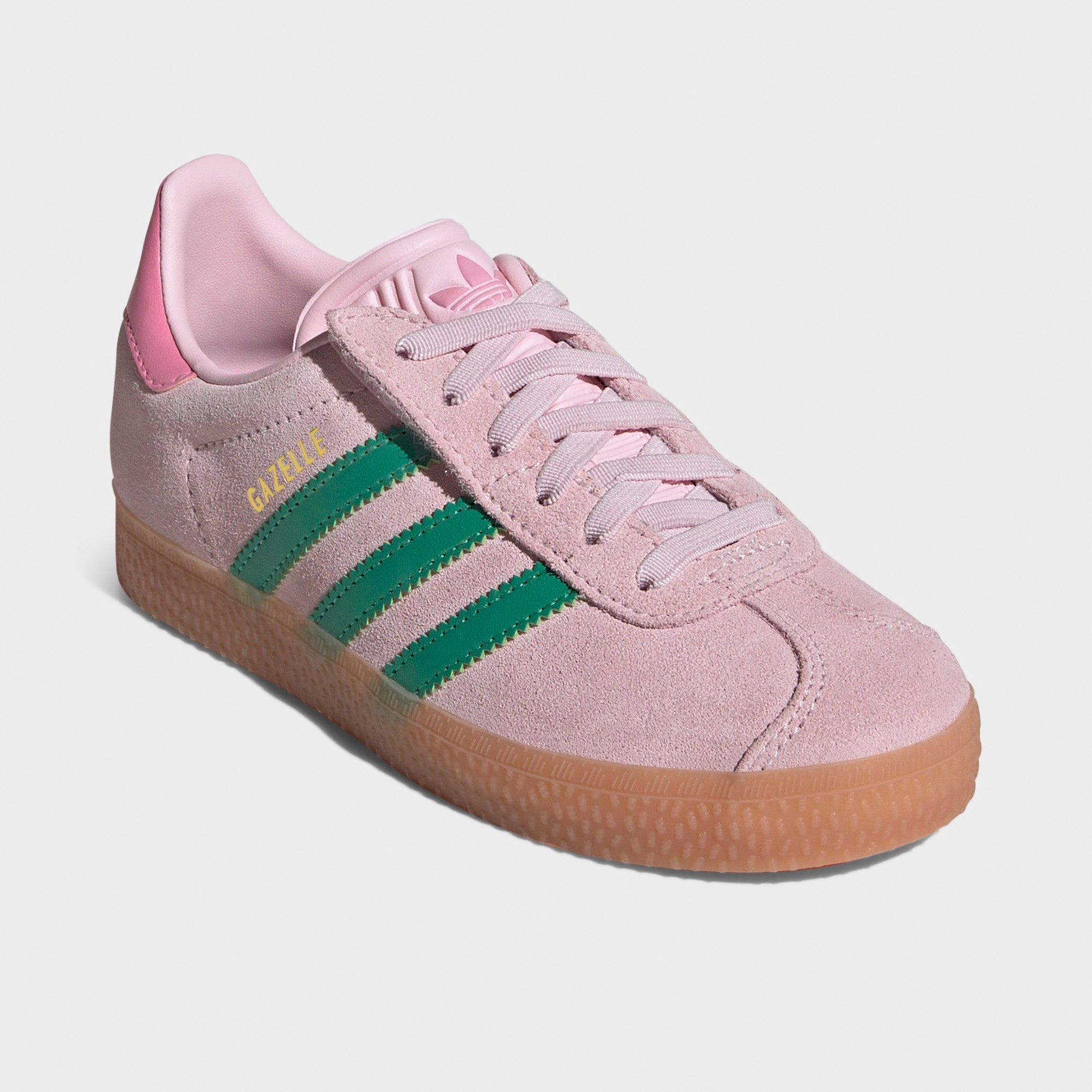 Water Resistant Weave PhylonMidsole adidas Originals Children's Gazelle Pink / Green - Gum