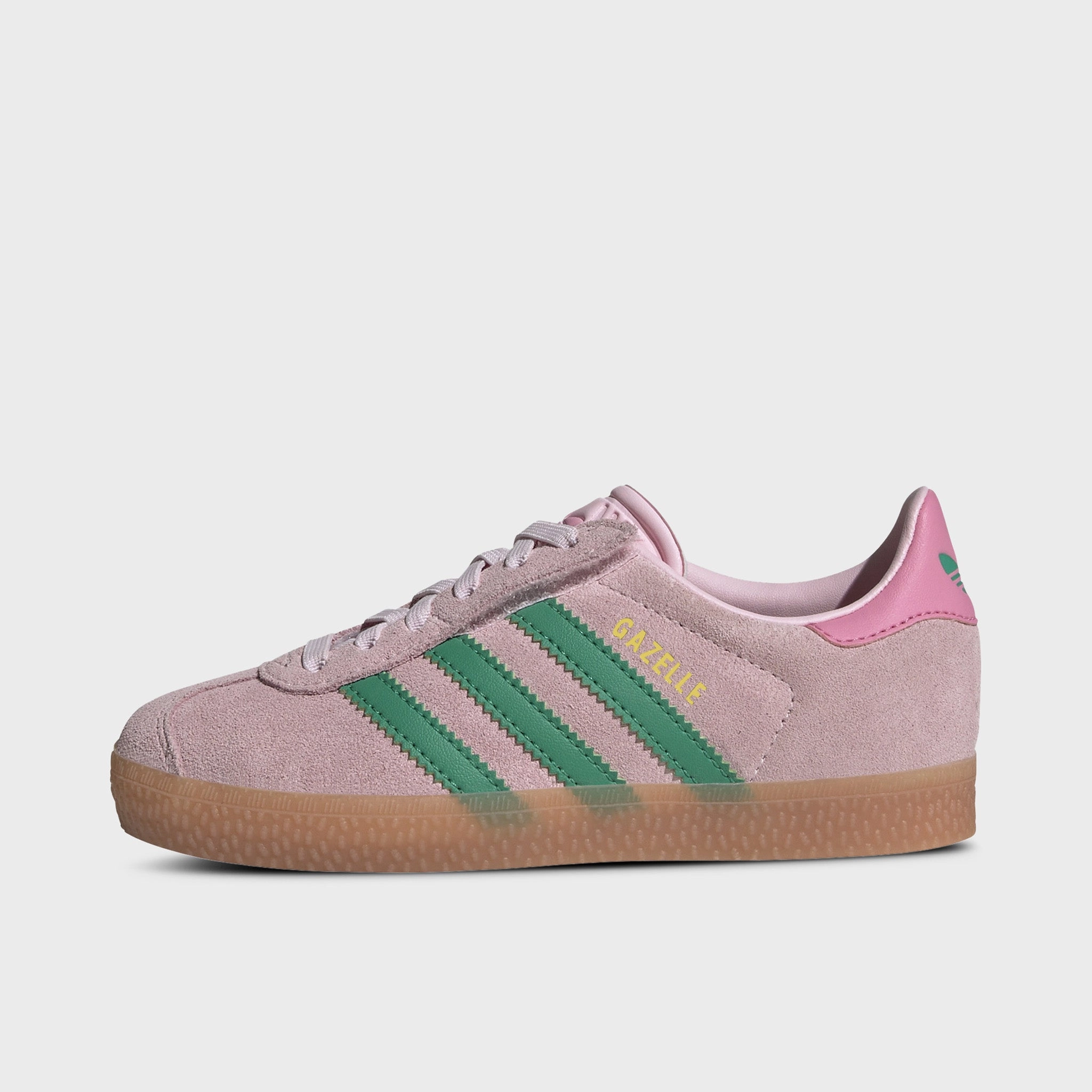 Minimalist adidas Originals Children's Gazelle Pink / Green - Gum