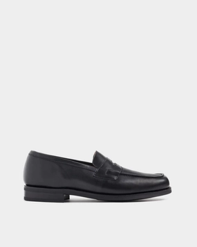 Black Soft Leather Loafer Outdoor Walking