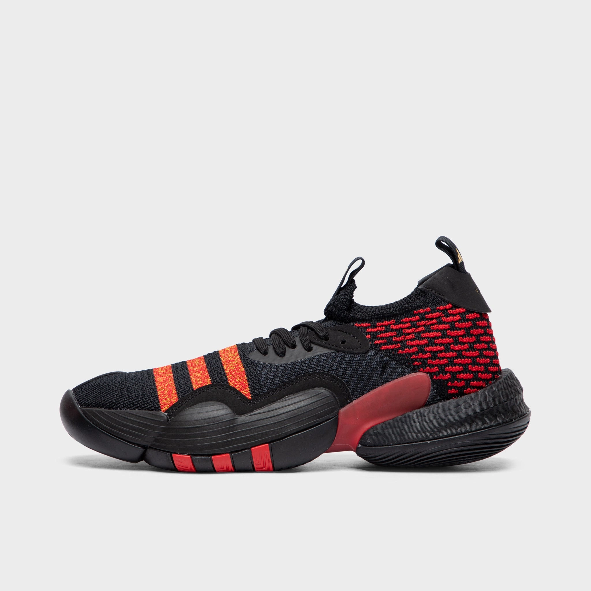 adidas Trae Young 2.0 Core Black / Better Scarlet - Bold Gold Thickened Midsole Adaptive Lacing Technology