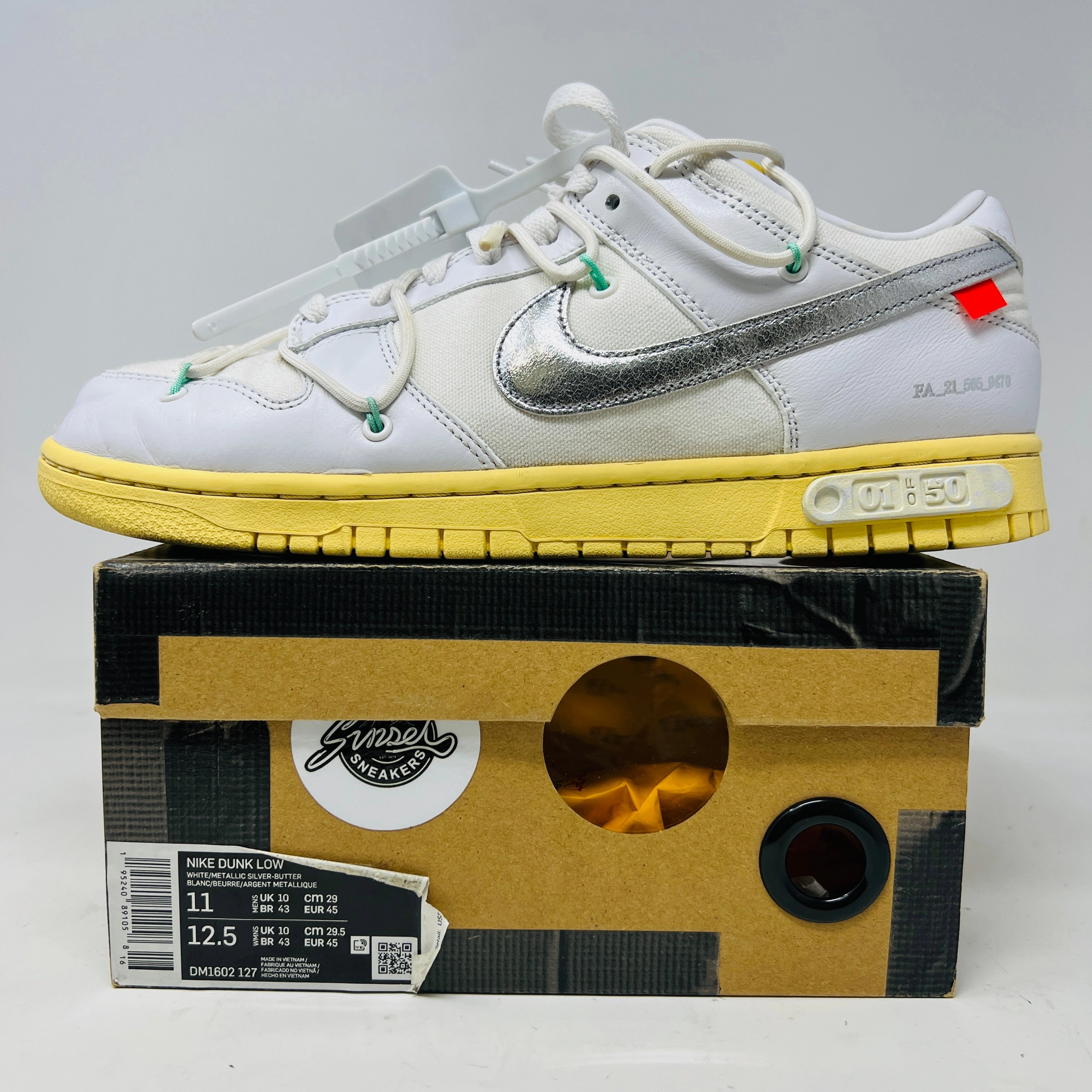 Nike Dunk Low Off-White Lot 1 Soft Pace