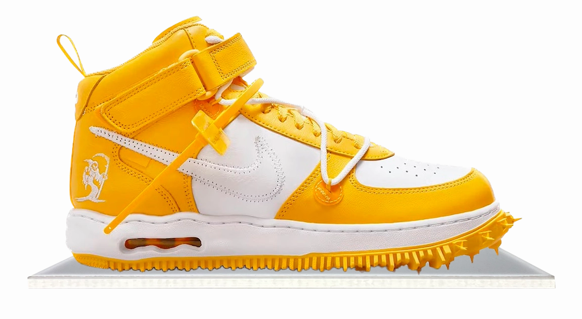 Air Force 1 Mid Off-White Varsity Maize Lifestyle Pick Planet Step