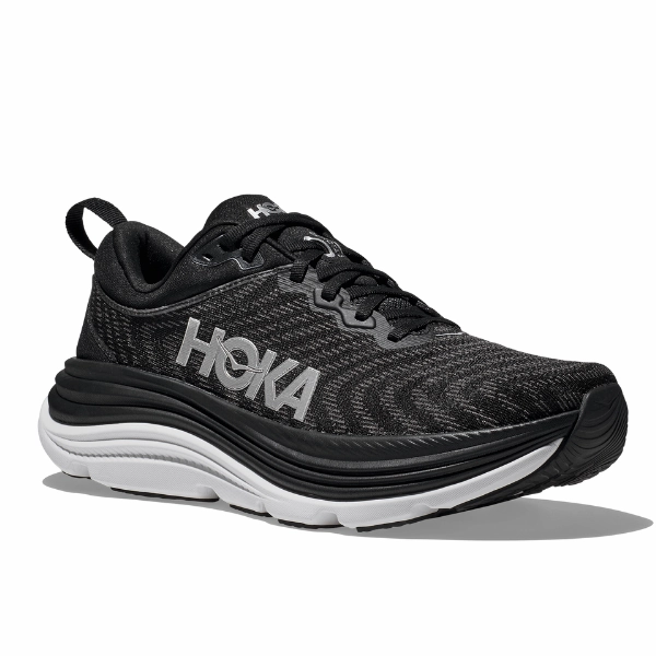 HOKA Women's Gaviota 5 Wide Black/White suitable for workouts
