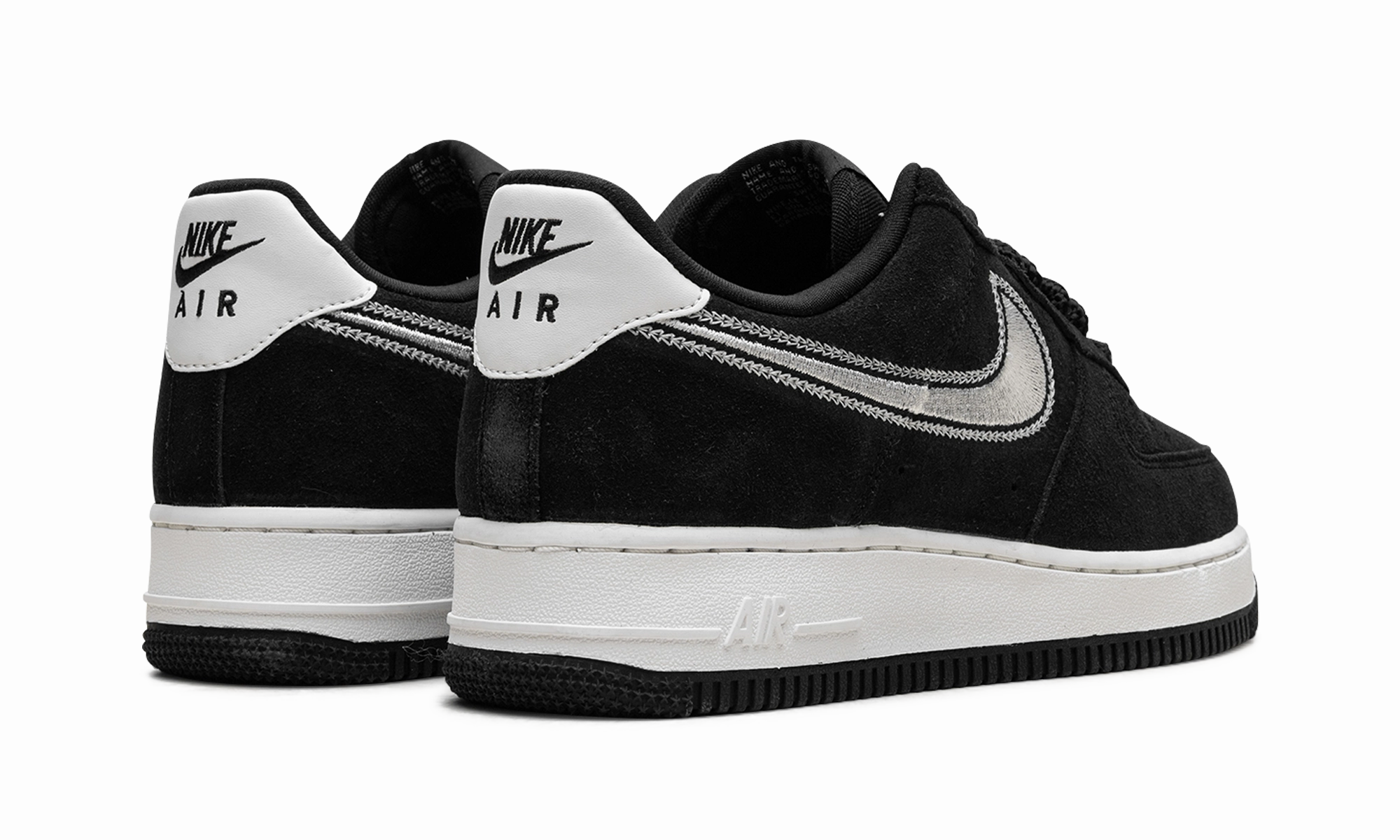 Air Force 1 Low '07 LV8 "Black Sail Embroidered Swoosh" Easy to Wear Tide Path