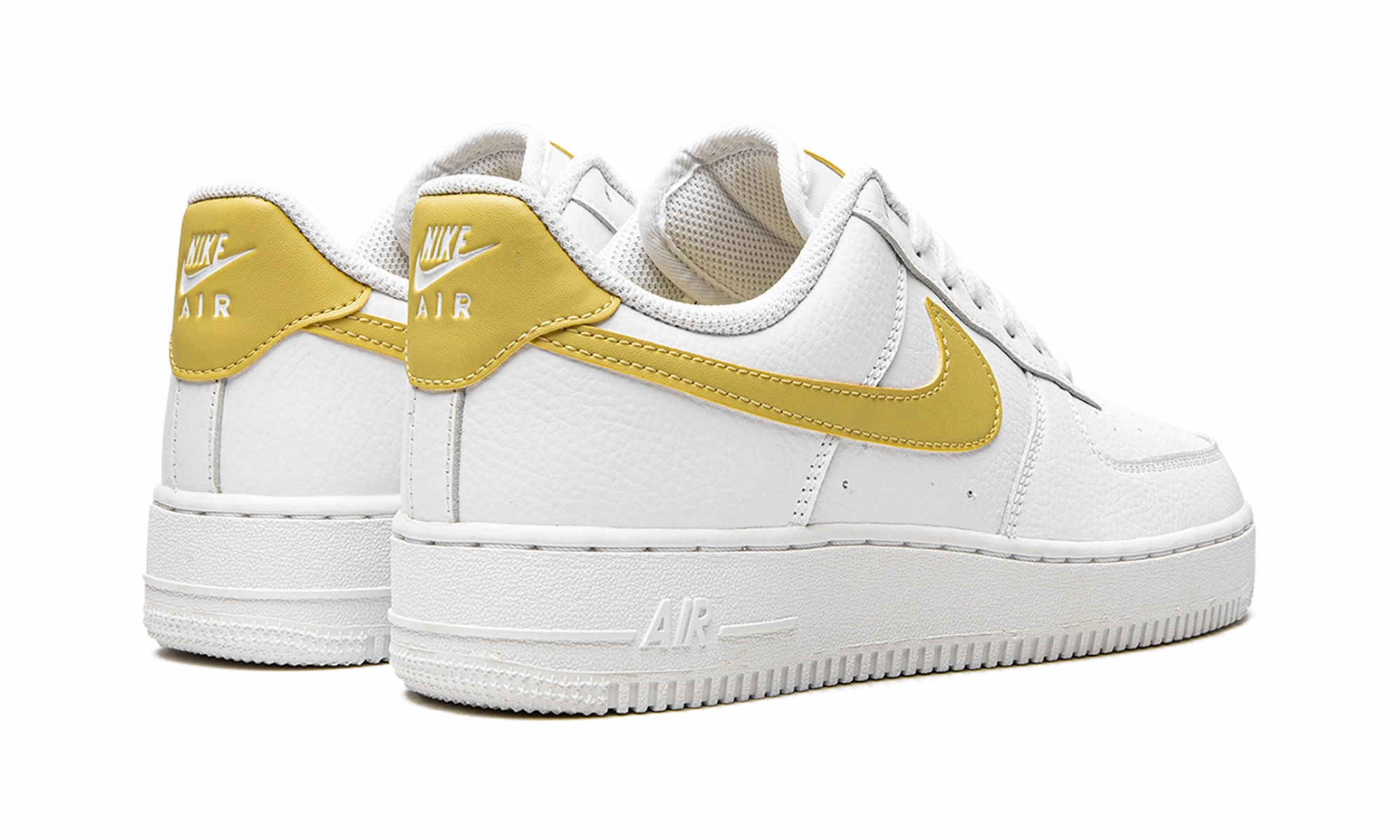 AIR FORCE 1 LO MNS WMNS "White / Saturn Gold" No Tie Fit Clean Lines