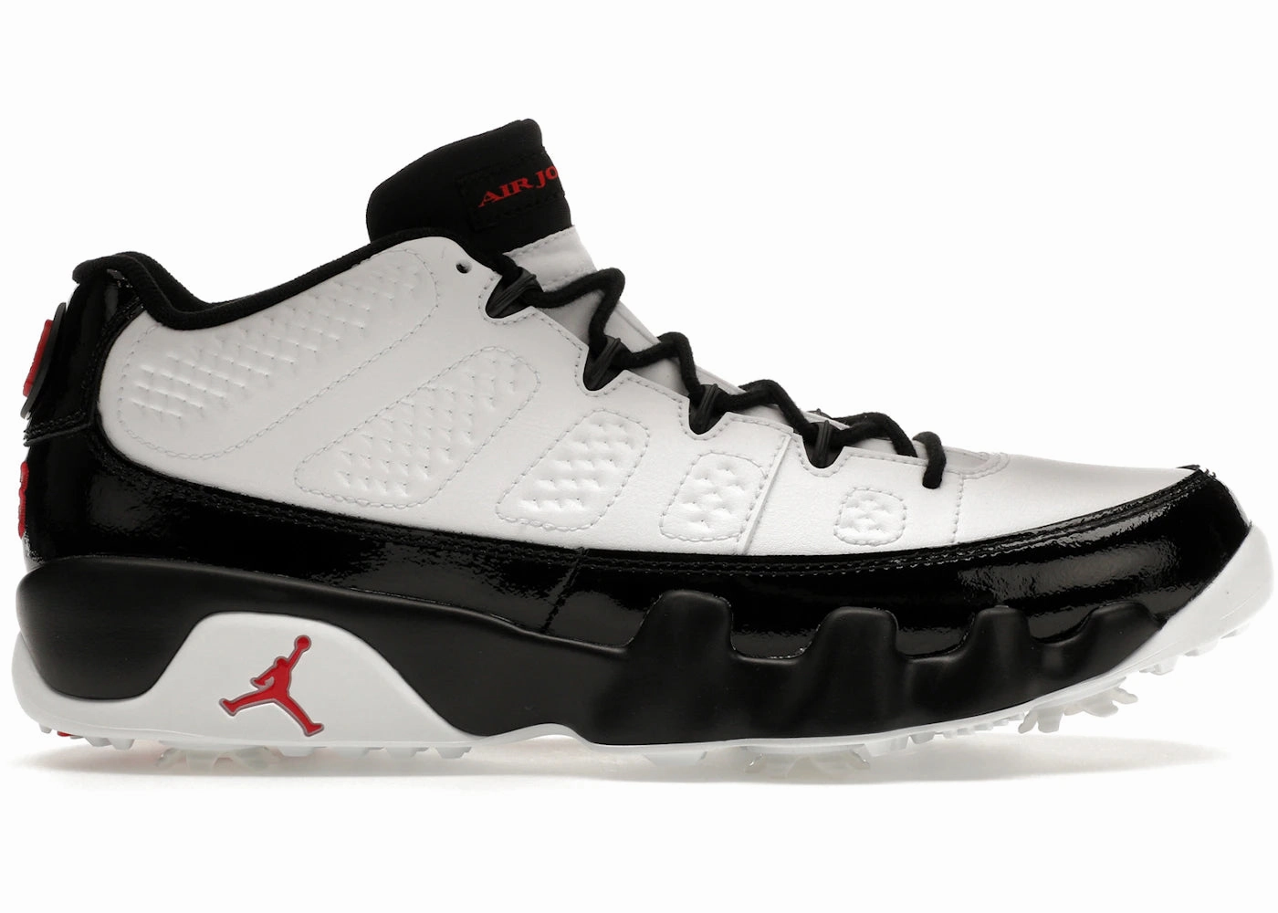 Jordan 9 Retro Low Golf White Black True Red Smooth Toe