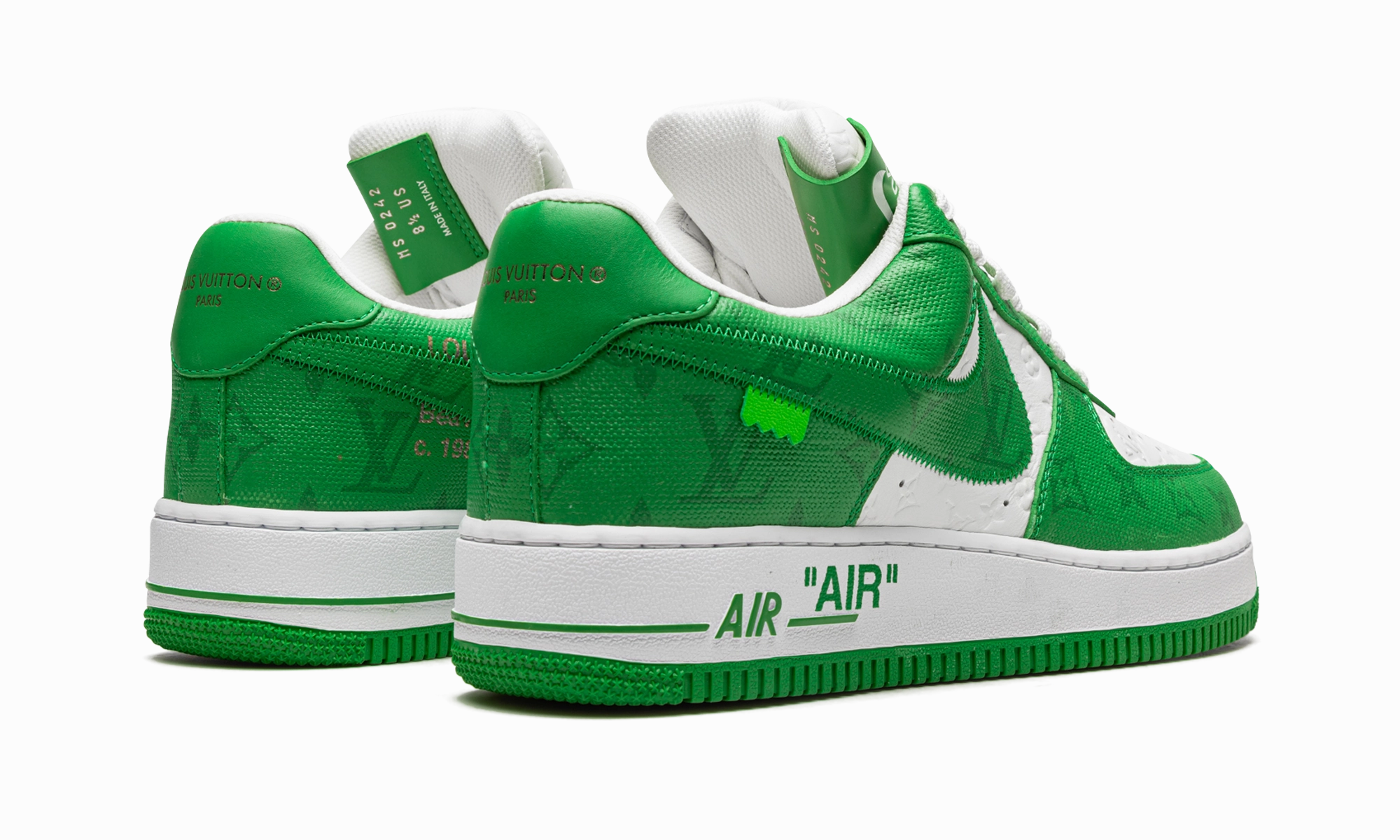 Louis Vuitton Air Force 1 Low "Virgil Abloh - White/Green" Neutral Wear Walk Daily
