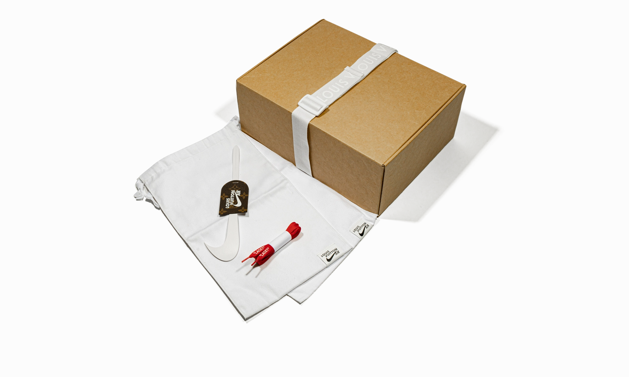 Louis Vuitton Air Force 1 Low "Virgil Abloh - White/Red" Street Mode Comfortable ankle