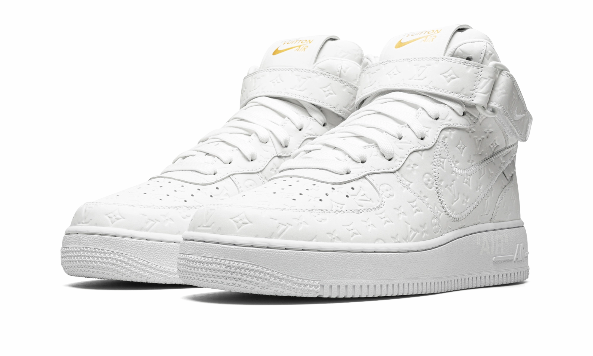 Memory Foam Layer Comfy Interior Louis Vuitton Air Force 1 Mid "Virgil Abloh - White/White"