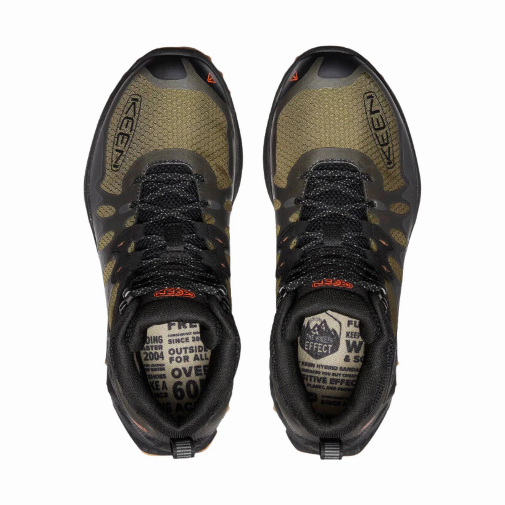 Denim Touch KEEN Men's Zionic Waterproof Hiking Boots - Dark Olive/Scarlet Ibis