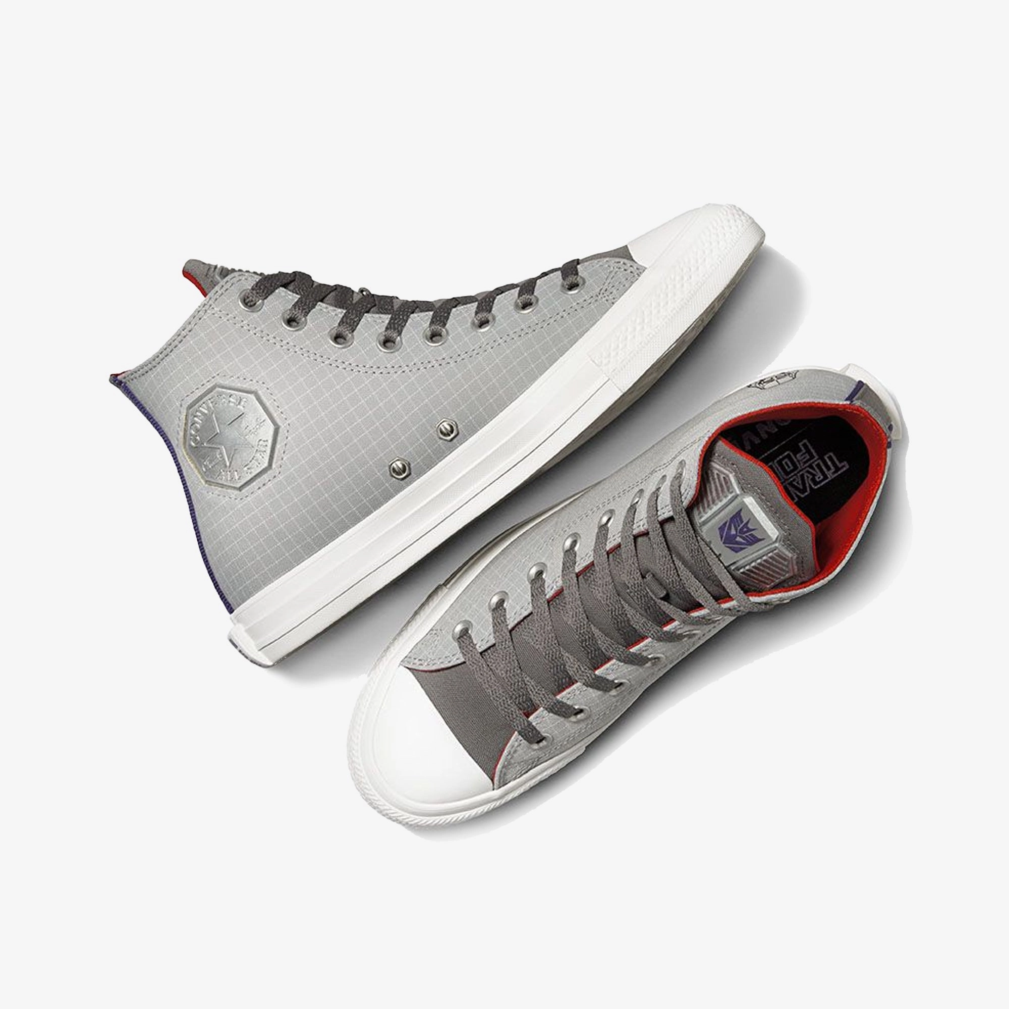 Iconic arch Converse | x TRANSFORMERS CHUCK TAYLOR ALL STAR { GREY/COURT PURPLE/MULTI