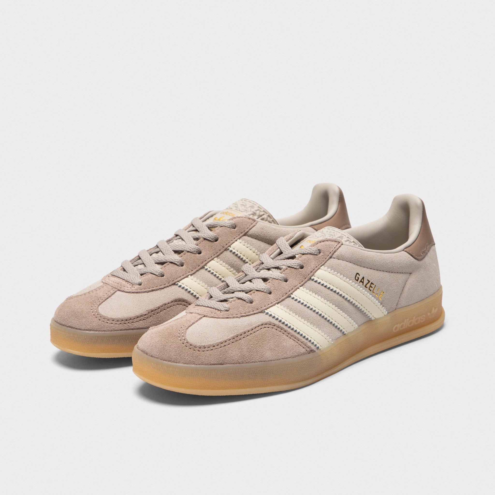 adidas Women's Gazelle Light Brown / Off White - Gum Impact Reduction