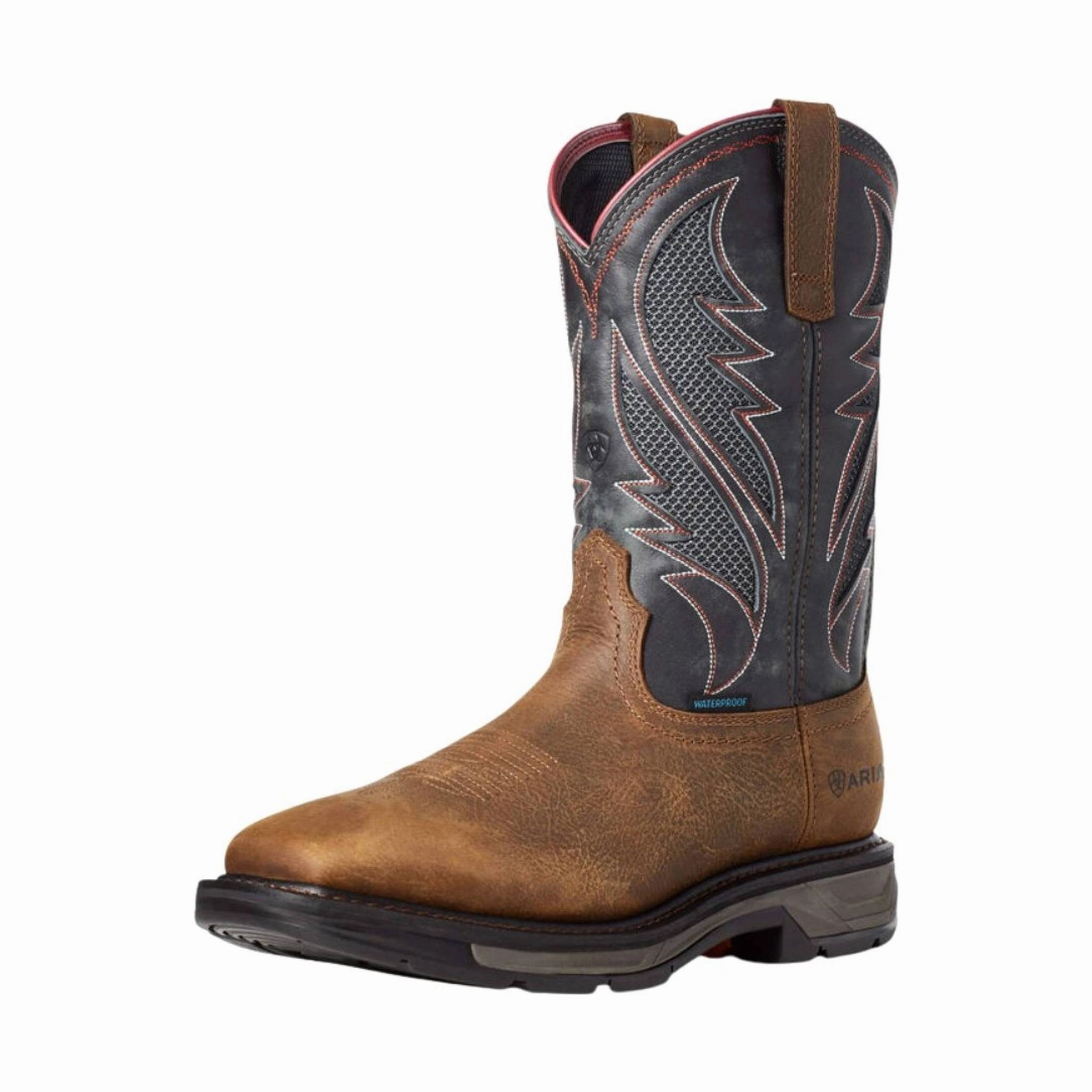 Men Edge Ariat Men's WorkHog XT VentTEK Waterproof Work Boot - Rye Brown