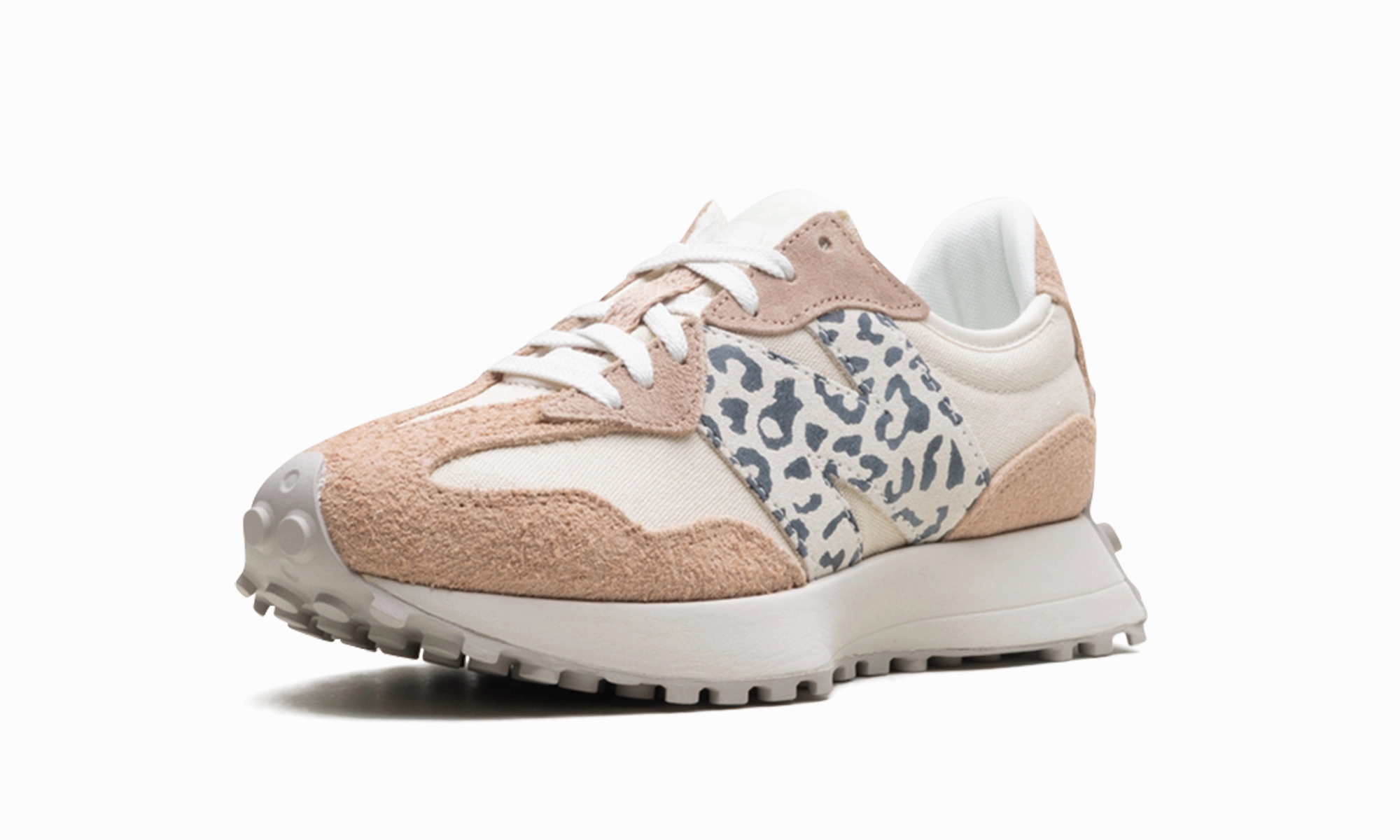 Shock - absorbing feature 327 WMNS "Flat Taupe Linen Leopard"
