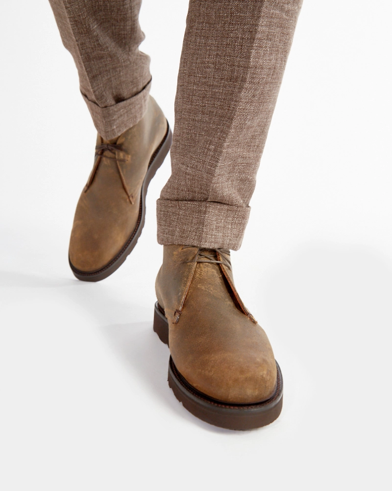 Flexible Arch Mole Waxed Waterproof Lightweight Chukka Boot