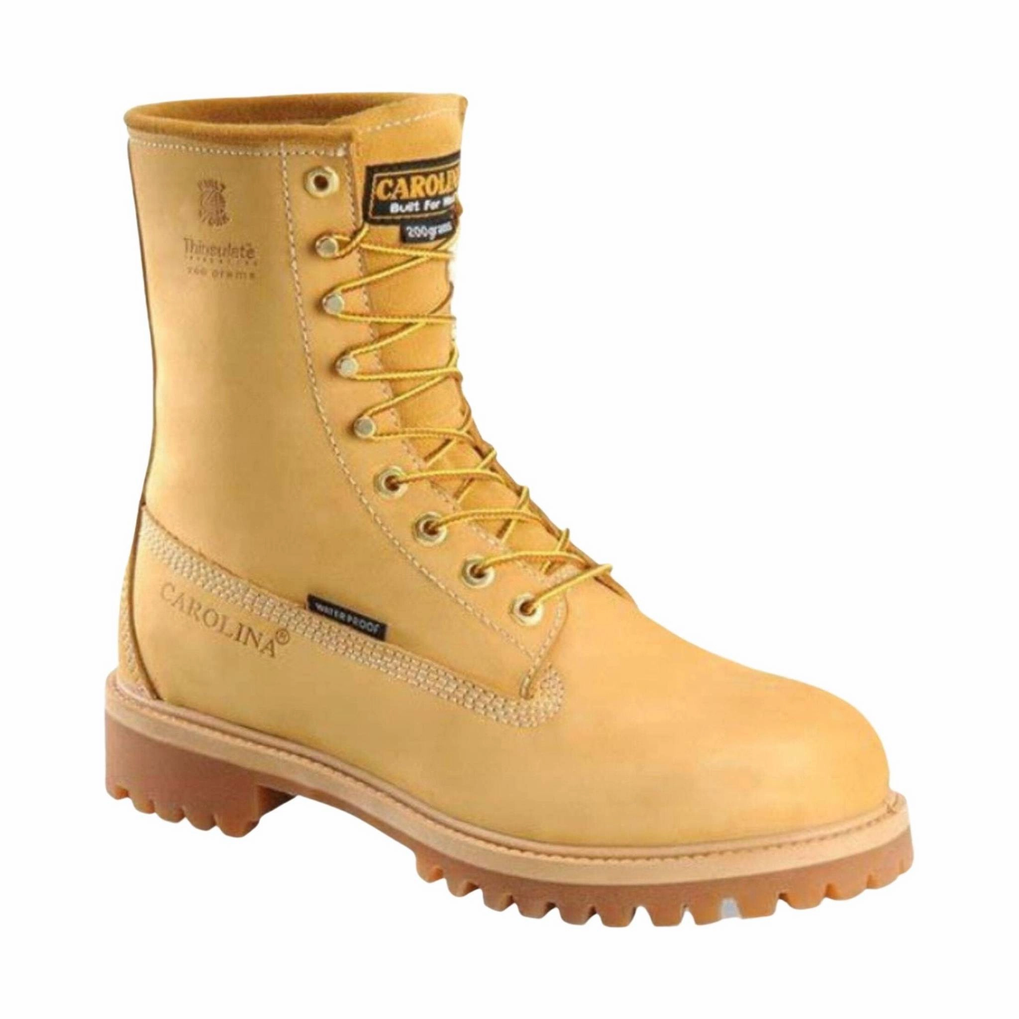 Cushioned Step Weekend Wanderer Carolina Men's Journeyman 8 Inch Soft Toe Waterproof Work Boot - Wheat