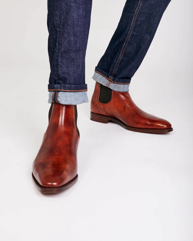 Foot Flex Museum Cognac Leather Chelsea Boot
