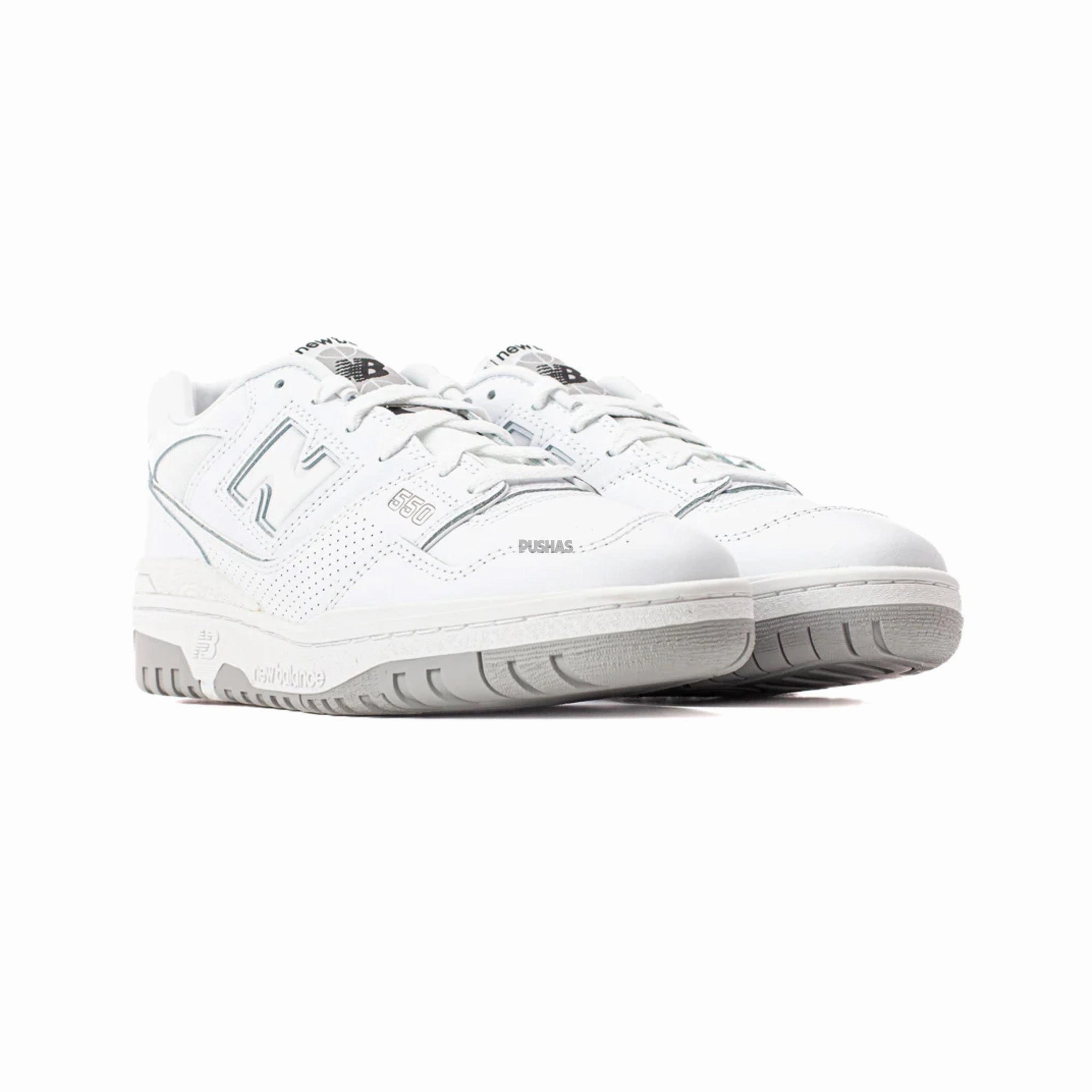 New Balance 550 'White Grey' (2021) running with a visor low - top mobility