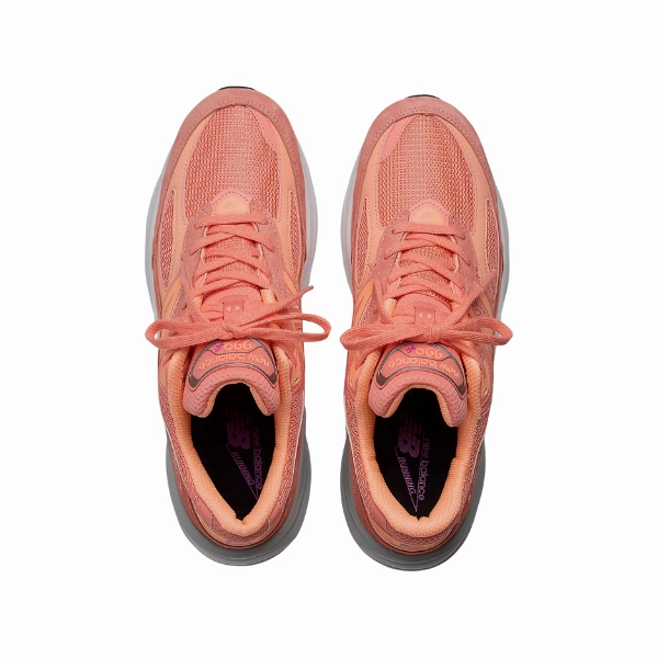 Adjustable Fitment natural leather shoe quality New Balance Unisex 990v6 Rose