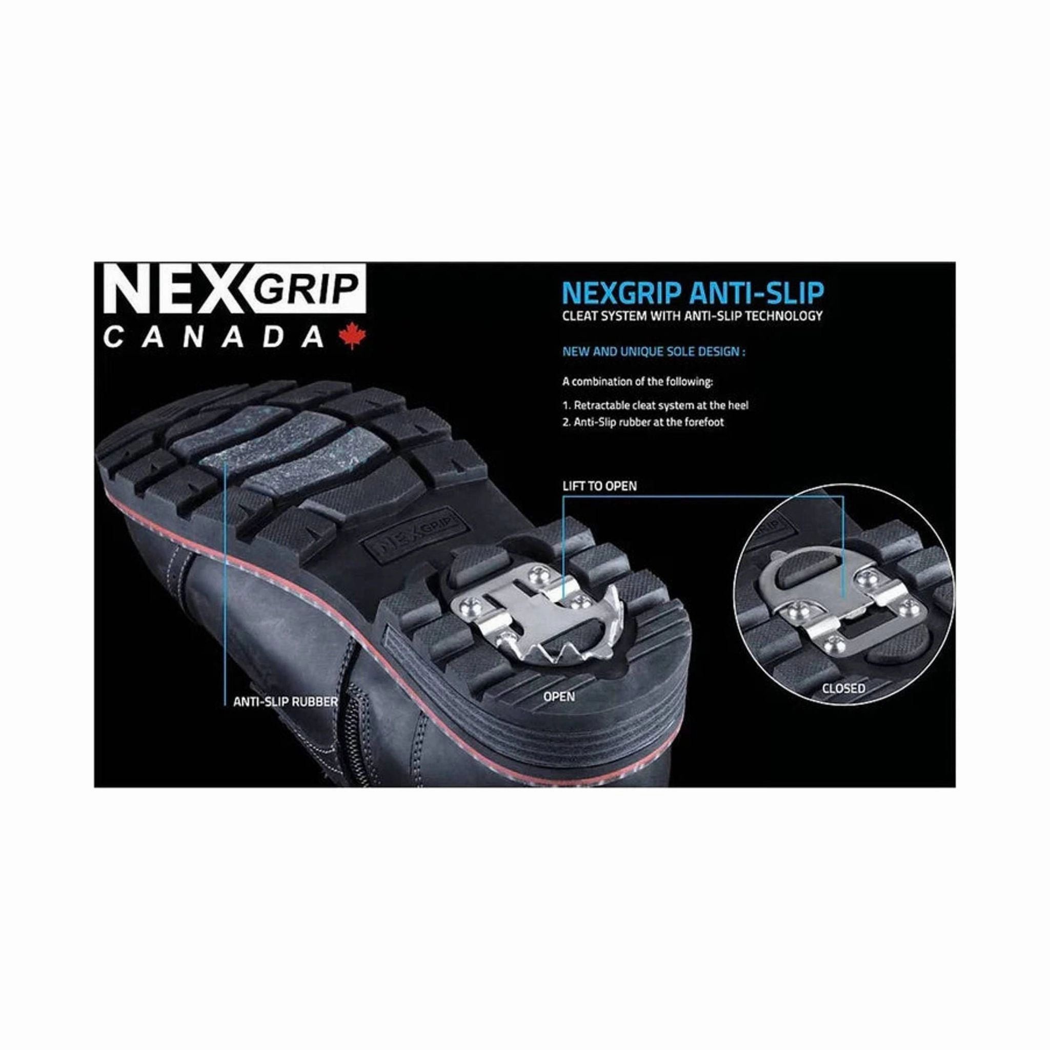 Nexgrip Men's Ice Badland Winter Boots - Black Traction Lug Pattern