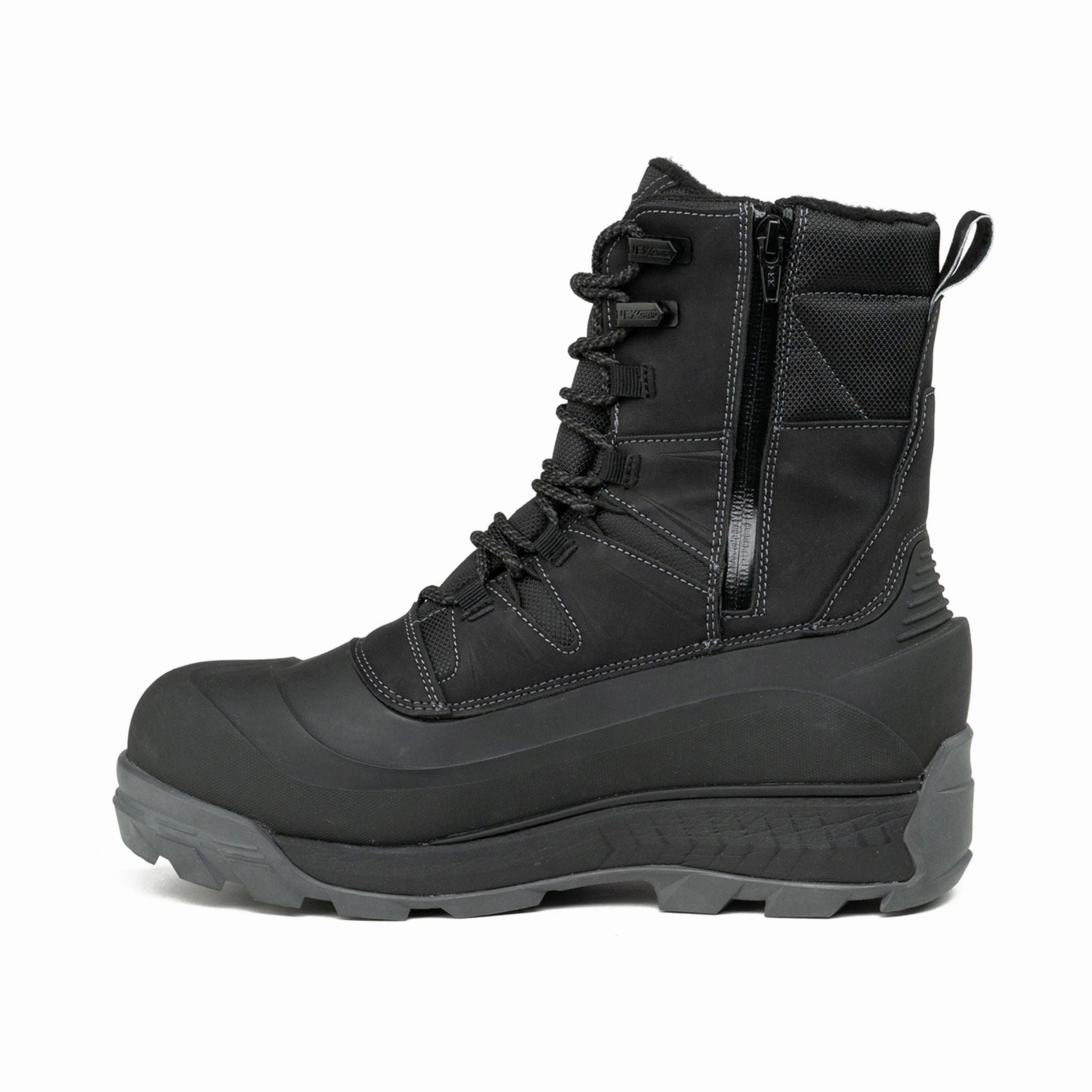 Nexgrip Men's Ice Badland Winter Boots - Black puncture resistant Slip   Resistant Lug