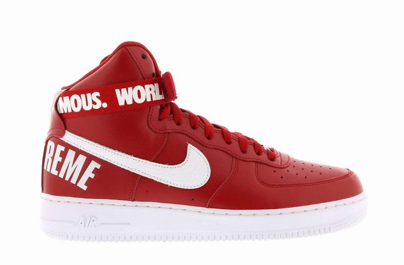 Adjustable Breathable Canvas Nike Air Force 1 High Supreme World Famous Red