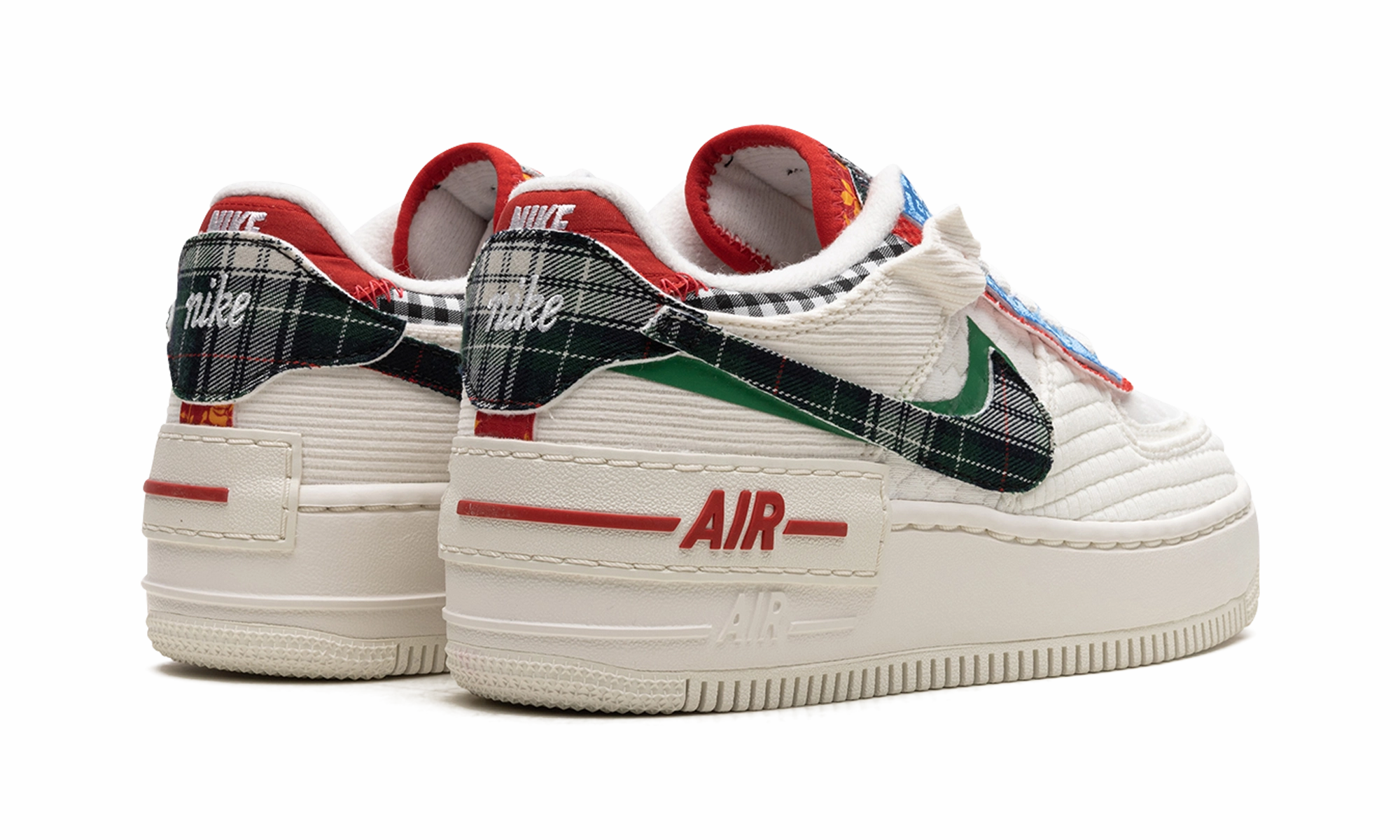 NIKE AIR FORCE 1 SHADO WMNS "Multi-Material" Boat shoes Breathable Vent Holes