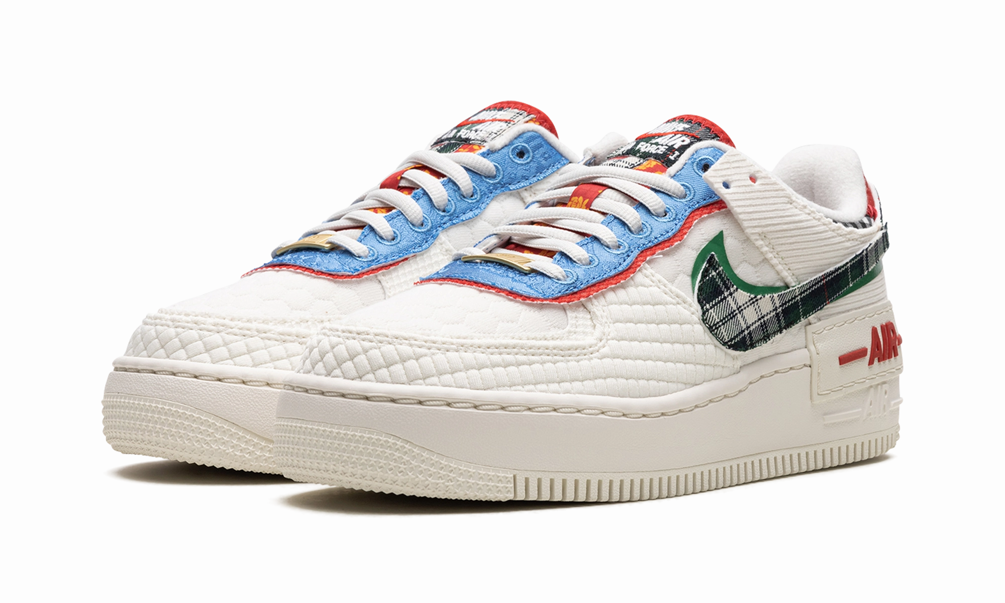 NIKE AIR FORCE 1 SHADO WMNS "Multi-Material" Fashionable Look Foot Daily