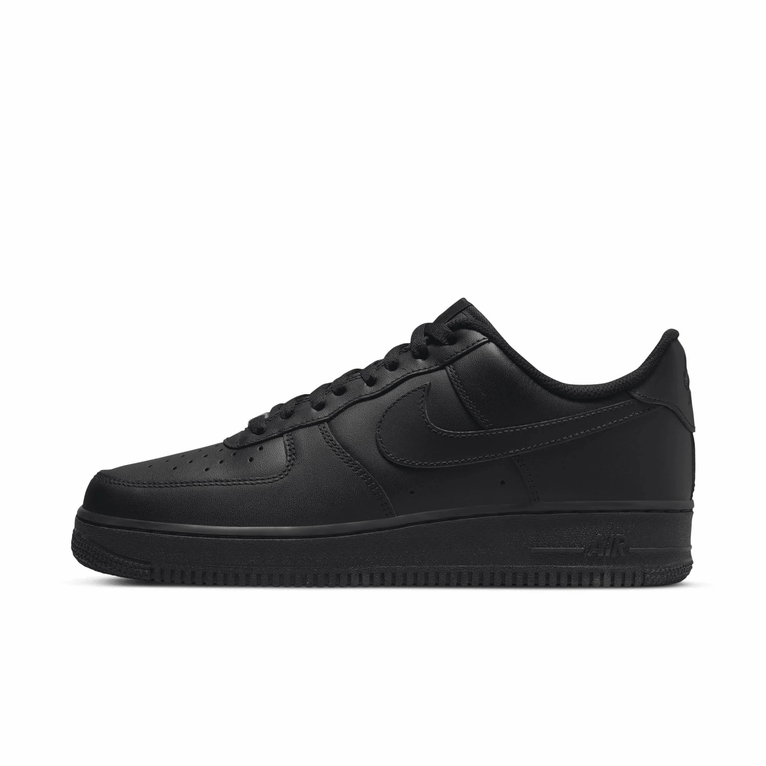Textured Pattern Compact Style Nike Air Force 1 Triple Black
