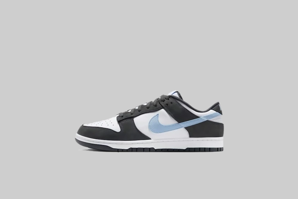 Buckle Design Adaptive Lacing System Nike Dunk Low 'White and Anthracite'
