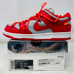 Nike Dunk Low Off-White University Red Soft Detail