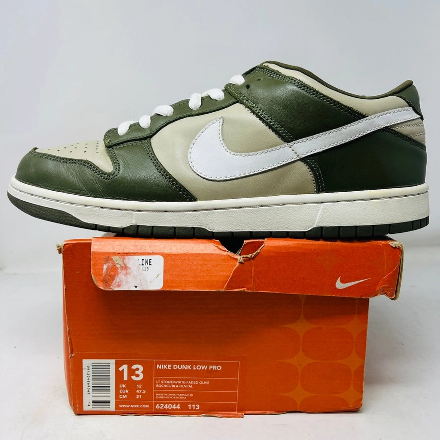 Nike Dunk Low Pro Light Stone Olive Multi Density Traction Taxi Ride