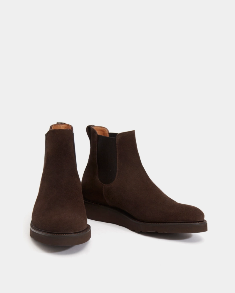 Brown Suede Lightweight Chelsea Boot Flat Finish