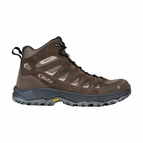 Oboz Men's Sawtooth Ascent Mid Waterproof Hiking Boots - Classic Brown Pull On Style Lightweight Material