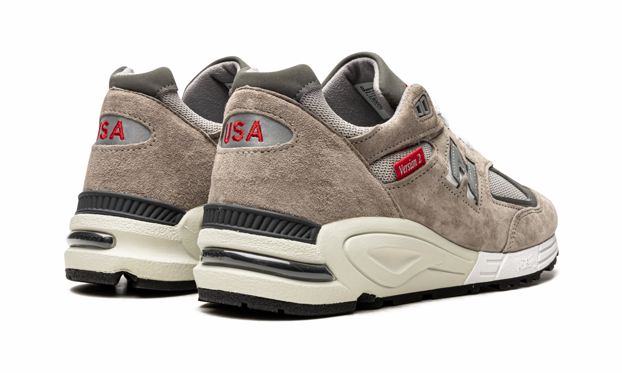 Made in US 990 v2 "Grey / Red" magnetic closure shoes Foam Cushioning