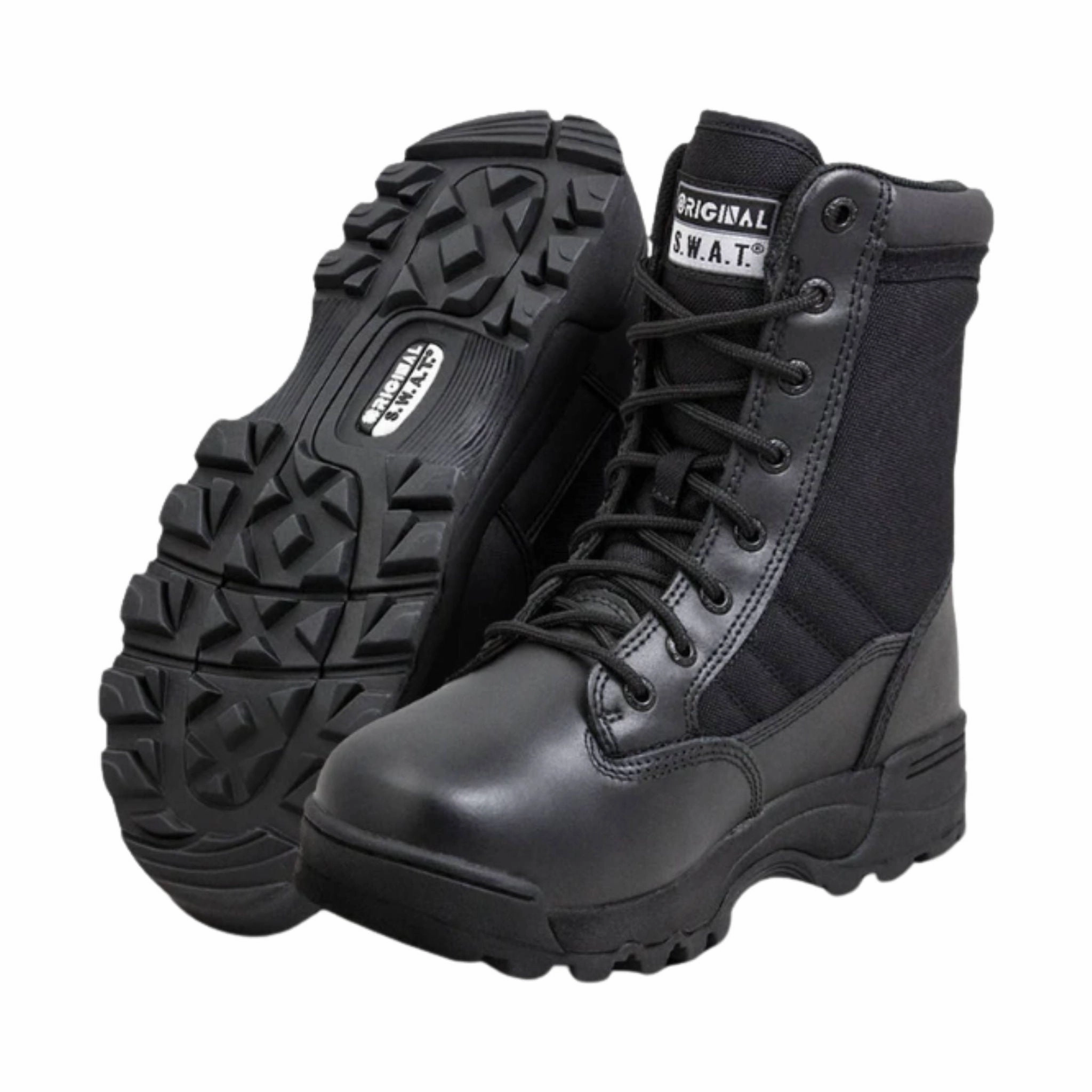 All Terrain Grip Elastic Cuff Original Footwear Men's S.W.A.T Classic 9 Inch Work Boots - Black