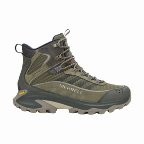 Merrell Men's Moab Speed 2 Thermo Mid Waterproof Boots - Olive Protective Lining Durable Shell Urban Traveler