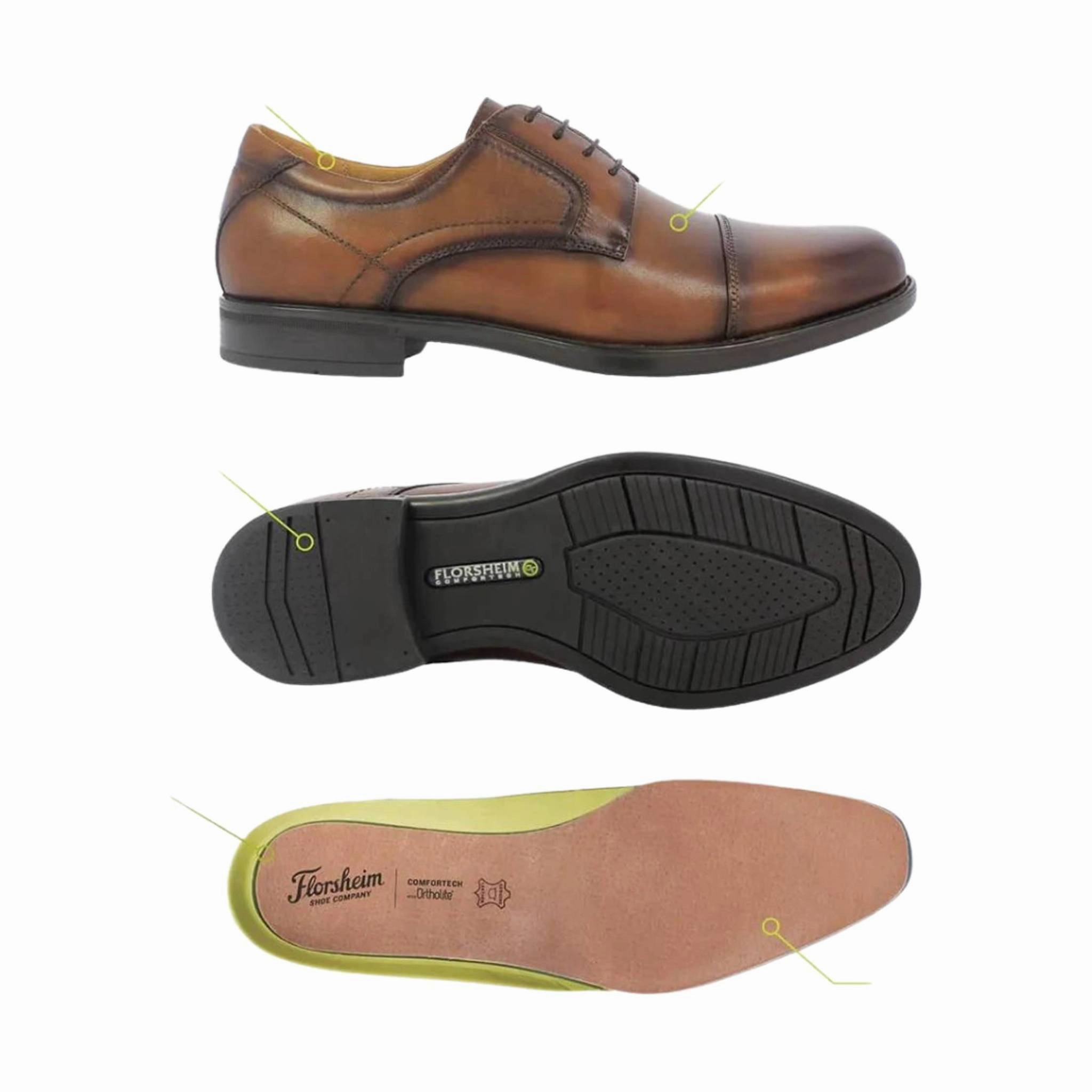 Quick Dry Interior Florsheim Men's Midtown Plain Toe Oxford - Black