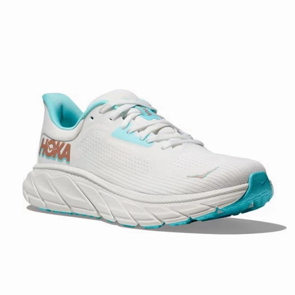 Extended Support HOKA Women's Arahi 7 (Medium Width) White/Gold