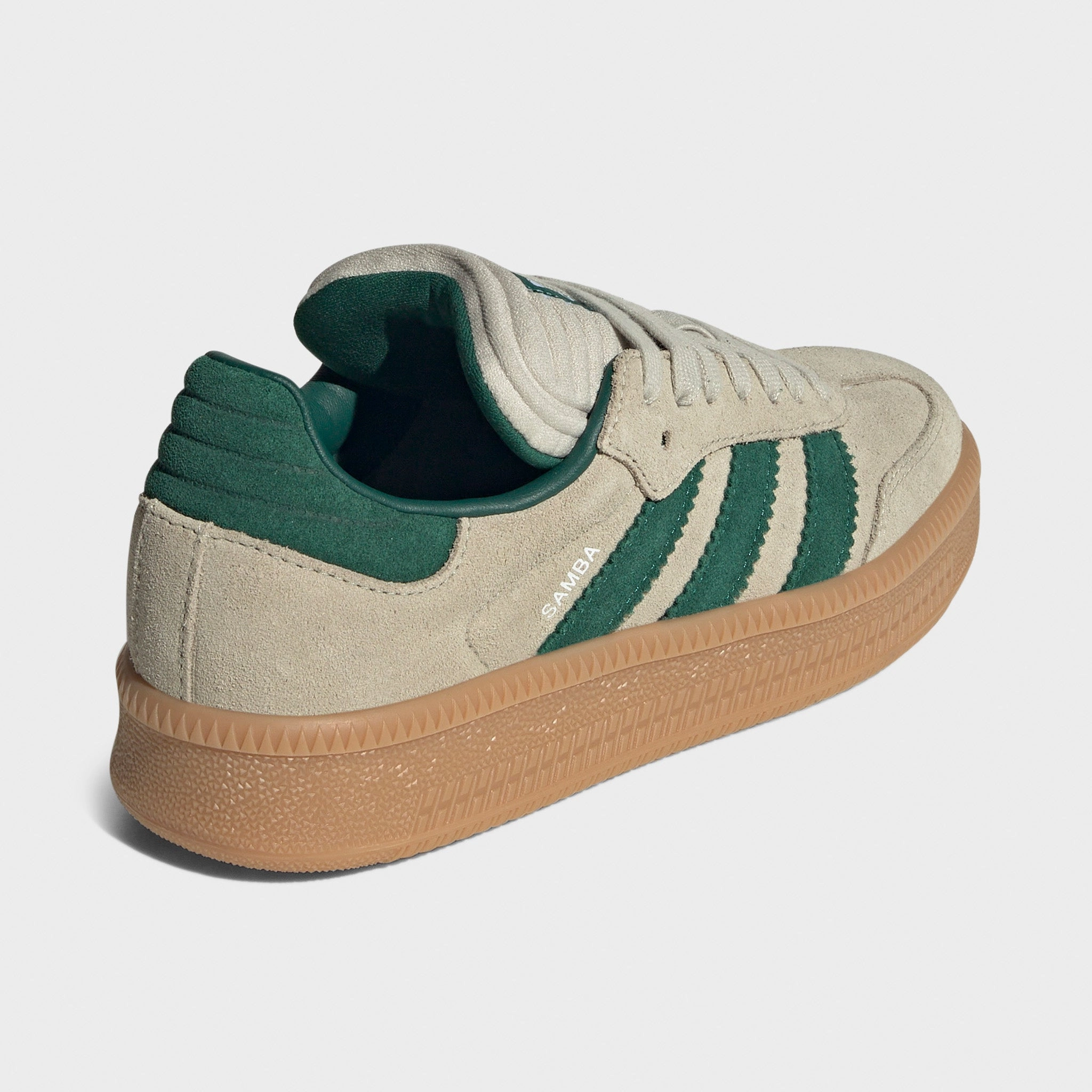 Breath Panel Rubberized Outsole adidas Juniors' Samba XLG Tan / Green