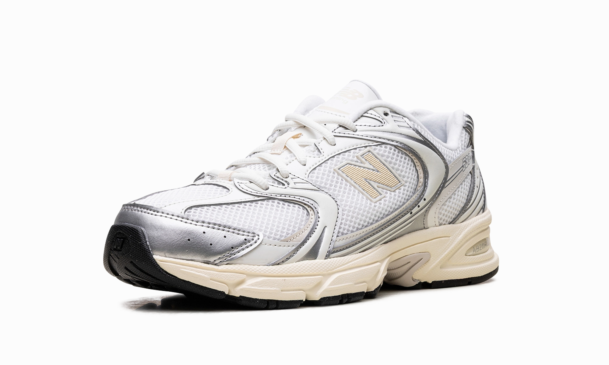 530 "Silver Metallic / Linen" Heel Lock Mechanism Torsional Stability Feature