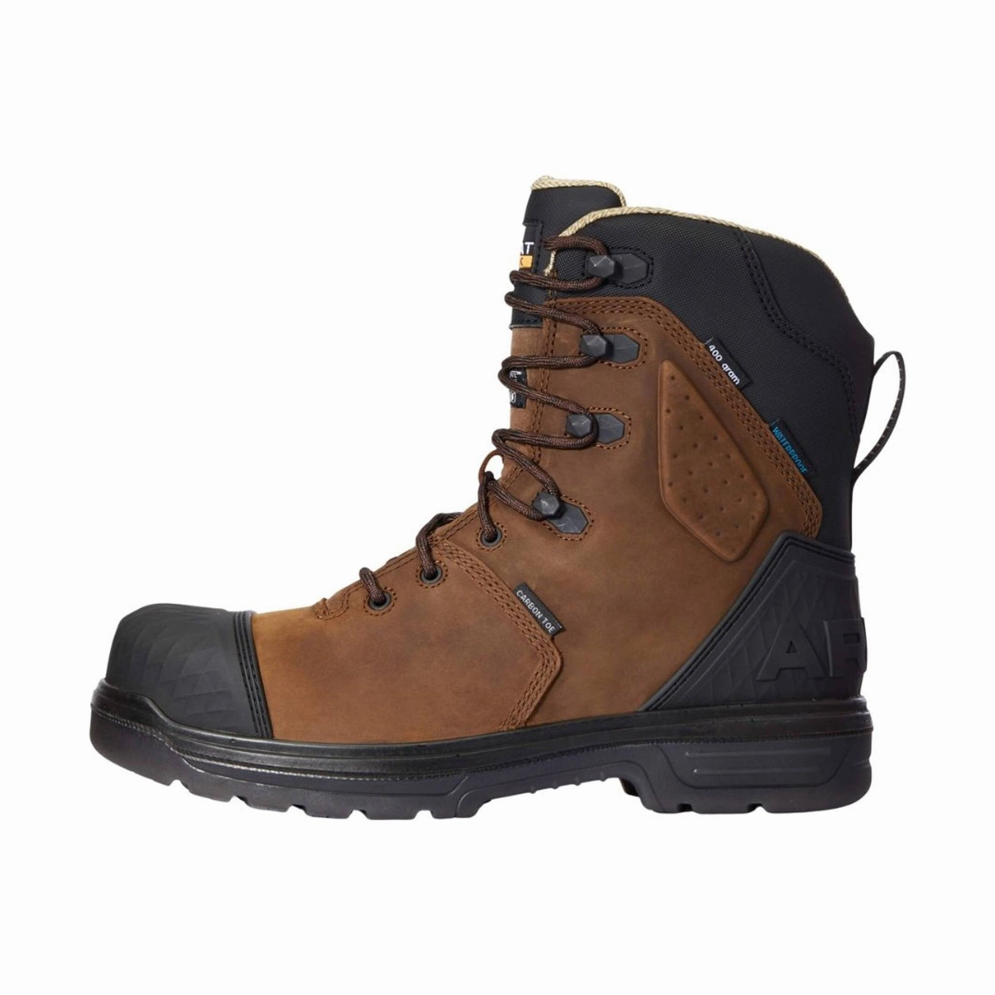 Extreme Cold Transitional Look Ariat Men's Turbo Outlaw 8 Inch CSA Waterproof 400G Insulated Carbon Safety Toe Work Boot - Dark Brown