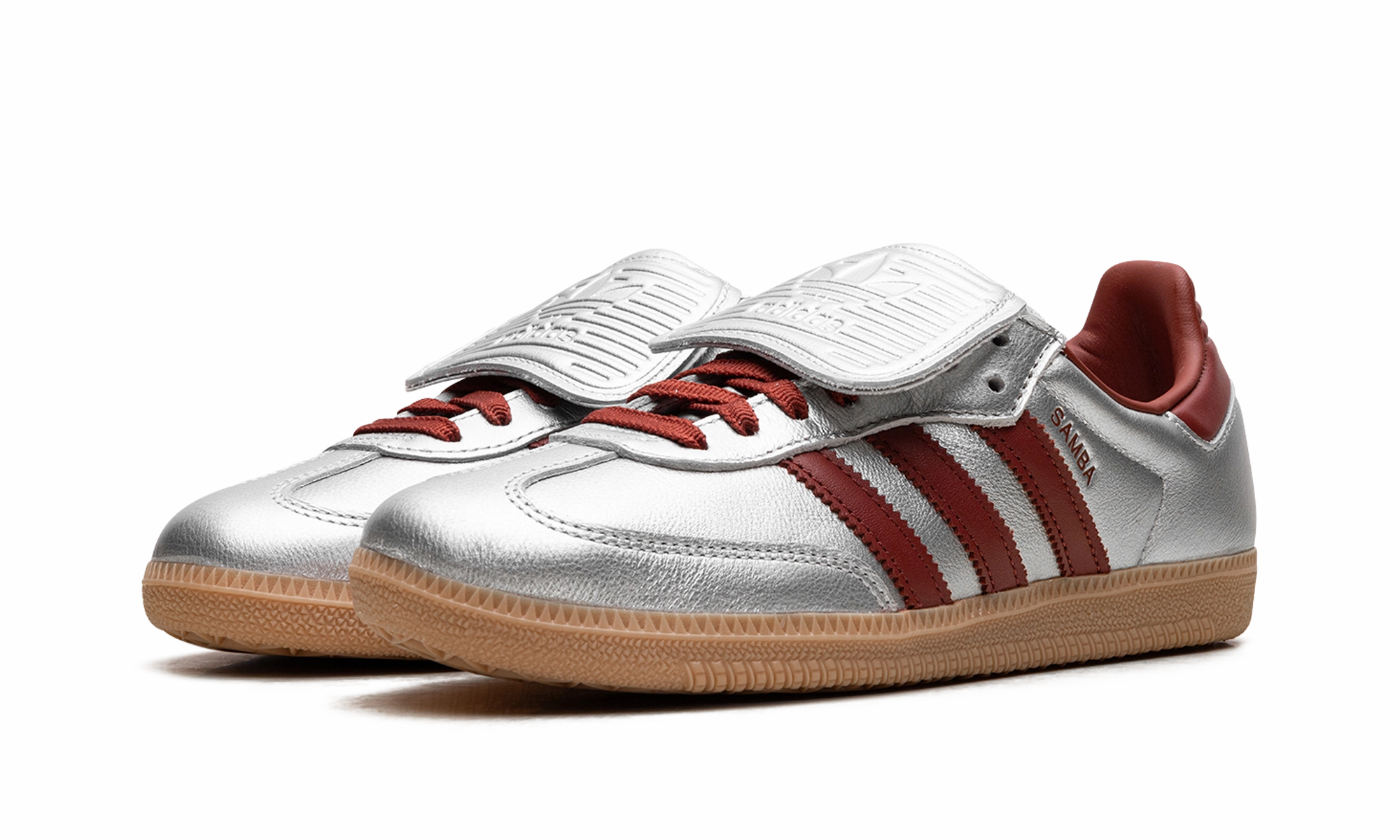 Samba LT WMNS "Silver Metallic Ruby Gum" Fashionable Fit indoor mode
