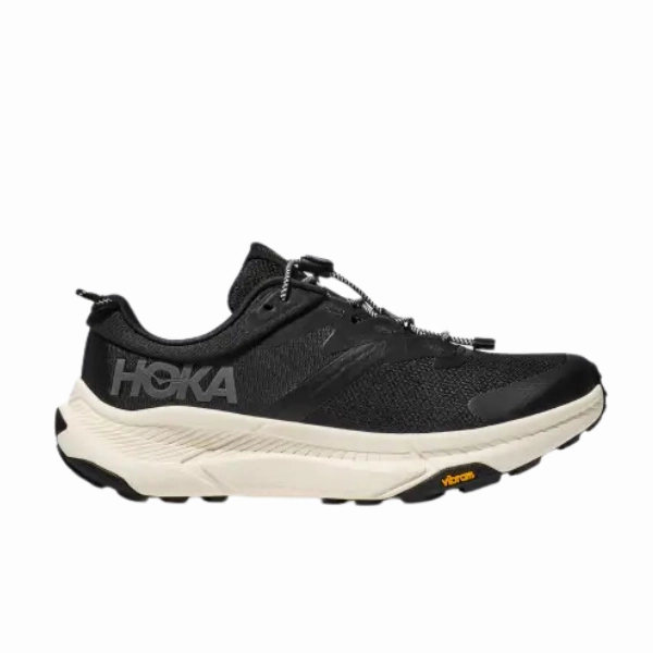 HOKA Women's Transport (Wide Width) Black/White running in professional tracks shoes Non Slip Lace