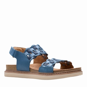 Clarks Women's Arwell Glide Wide Blue Red Bold