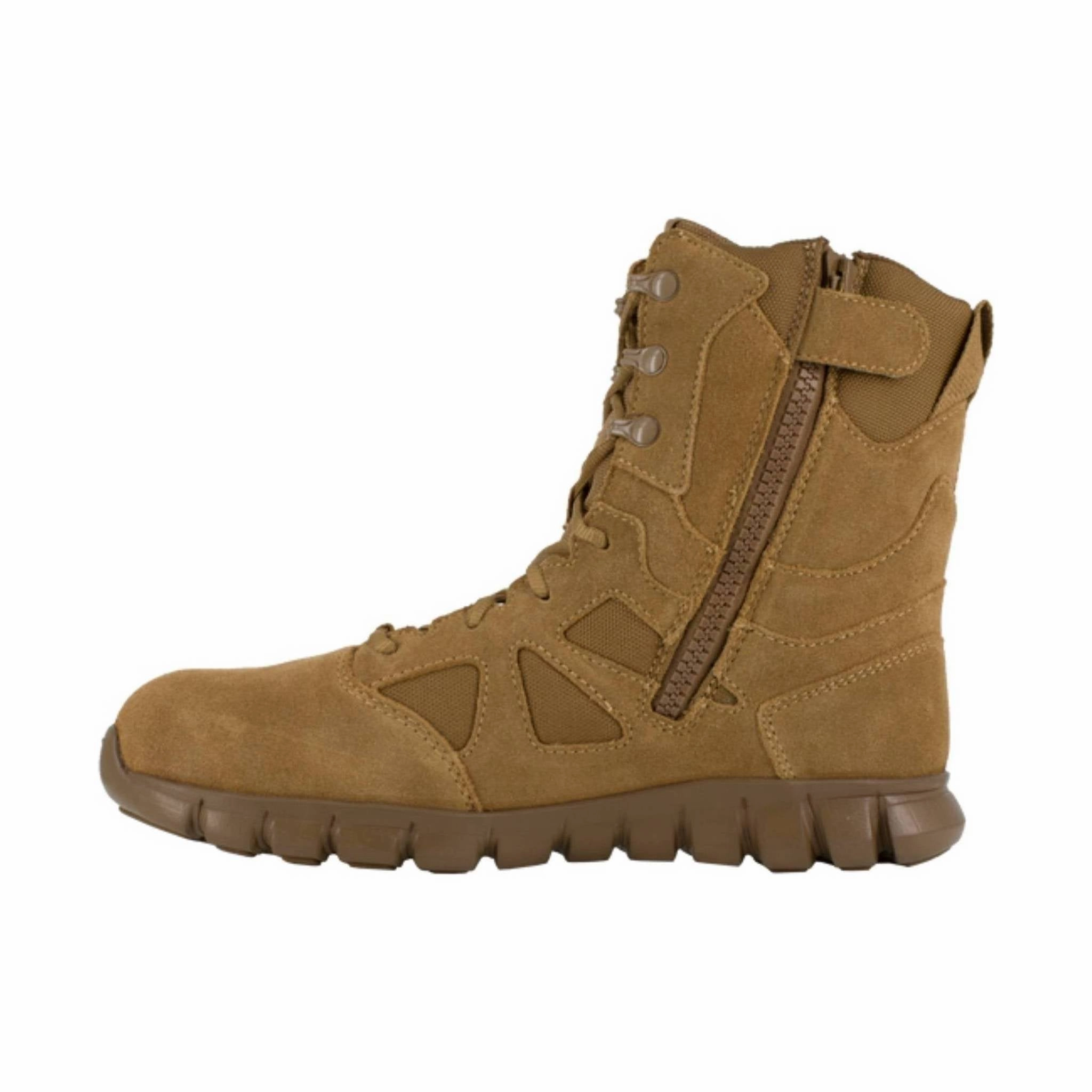 Reebok Work Men's Sublite 8 Inch Cushion Tactical Boot - Coyote All-Weather Design.